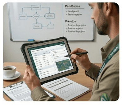 Tela do CRM ambiental da plataforma