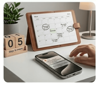 Tela de alertas de vencimento da plataforma