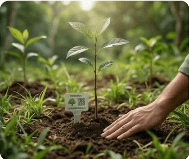 Simulação de carbono com muda plantada no solo